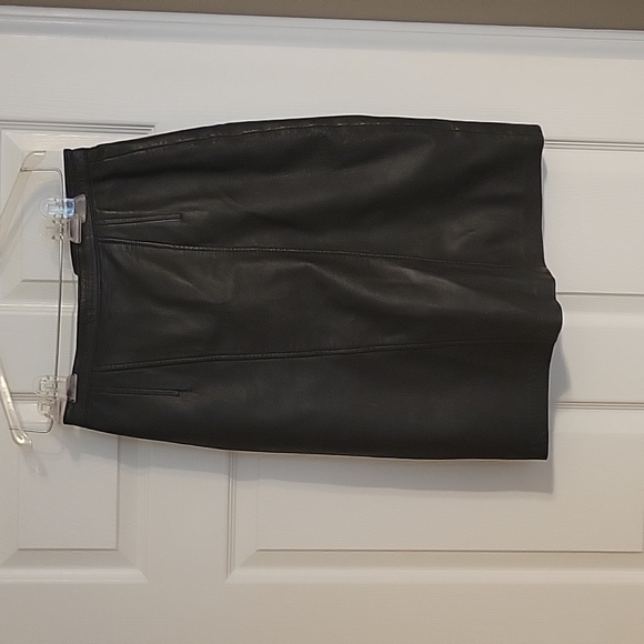 Genuine Leather Pencil Skirt - Picture 1 of 4